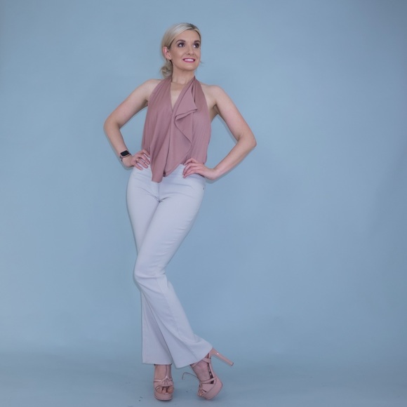 MM Couture Open Back Ruffle Halter Top - Picture 6 of 16